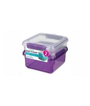 Sistema Klip It Lunch Plus with Sandwich Plastic Food Storage Containers, Set of 2