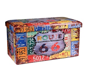Faux Leather Storage Box - Route 66 - Home and Living